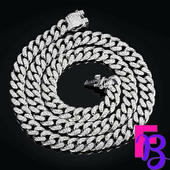 *NEW!* 13mm White Gold Iced Miami Cuban Chain - Picture 11 of 16